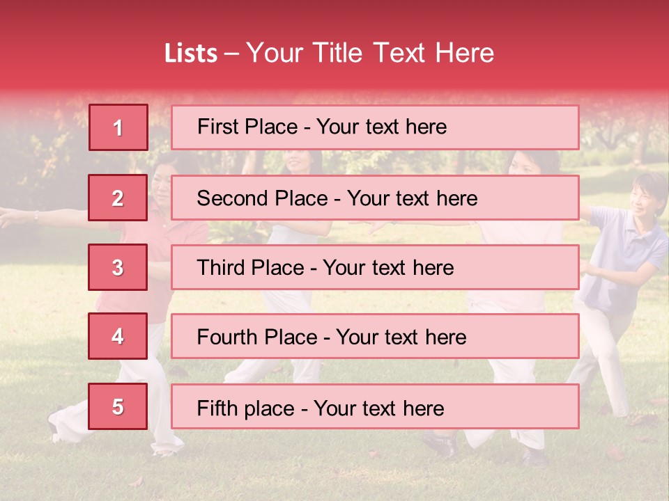 A Group Of Asian Ladies Exercising In The Park PowerPoint Template