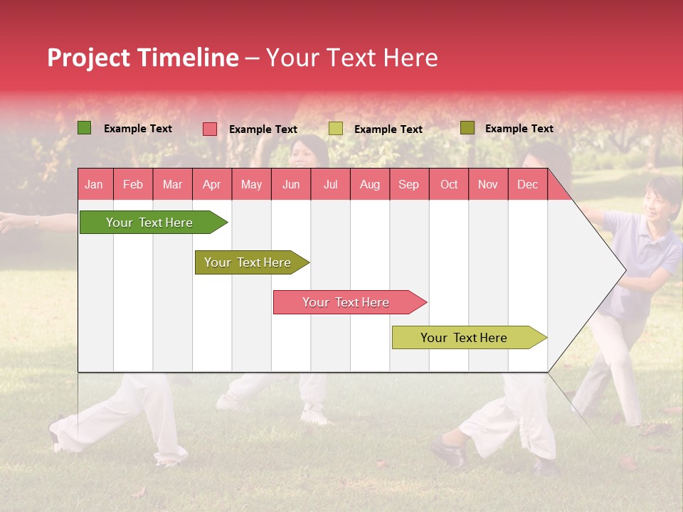 A Group Of Asian Ladies Exercising In The Park PowerPoint Template