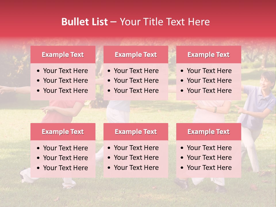 A Group Of Asian Ladies Exercising In The Park PowerPoint Template