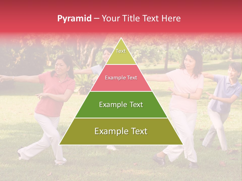 A Group Of Asian Ladies Exercising In The Park PowerPoint Template
