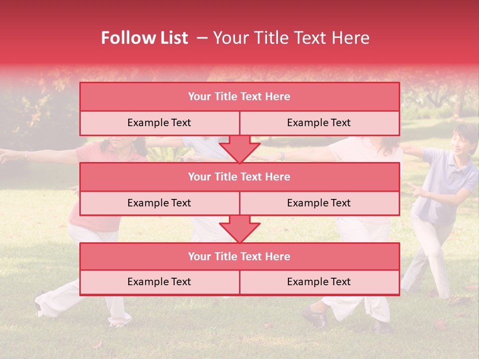 A Group Of Asian Ladies Exercising In The Park PowerPoint Template