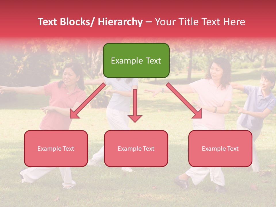 A Group Of Asian Ladies Exercising In The Park PowerPoint Template