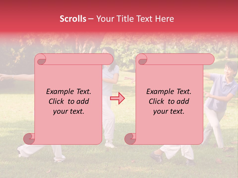 A Group Of Asian Ladies Exercising In The Park PowerPoint Template