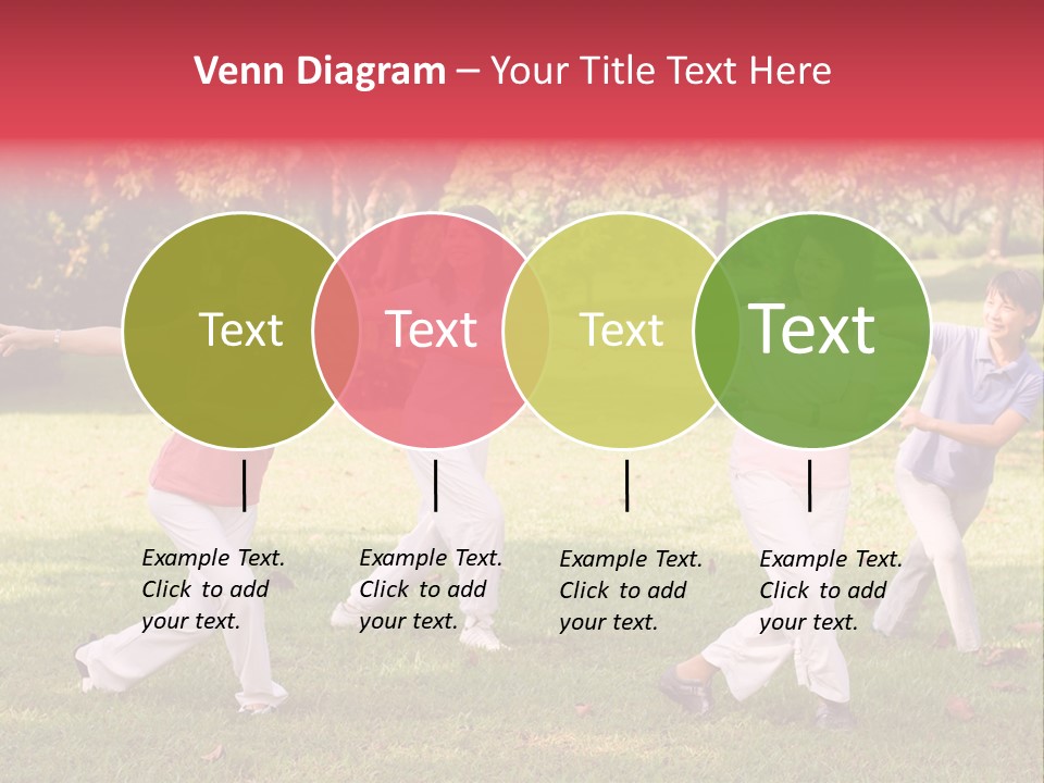 A Group Of Asian Ladies Exercising In The Park PowerPoint Template