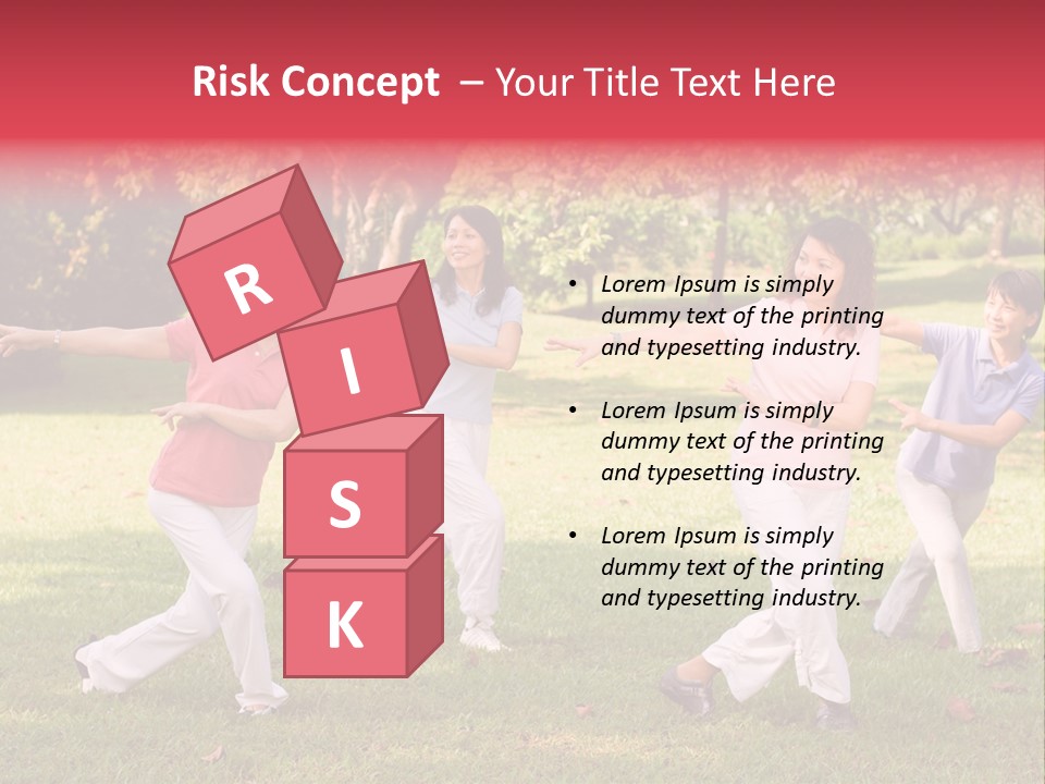 A Group Of Asian Ladies Exercising In The Park PowerPoint Template