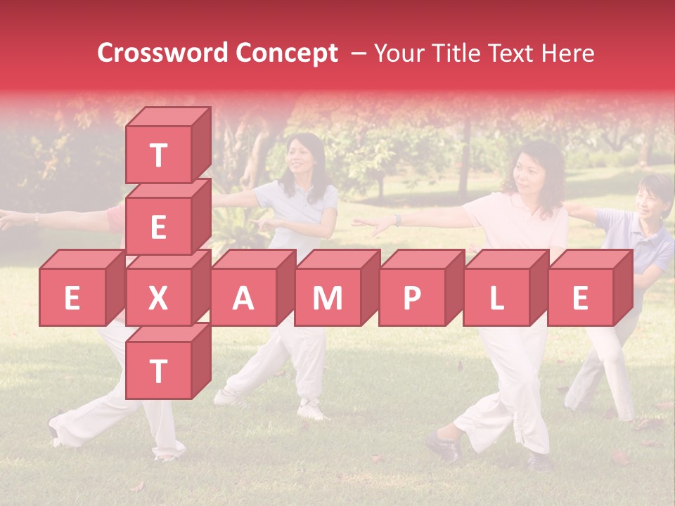 A Group Of Asian Ladies Exercising In The Park PowerPoint Template