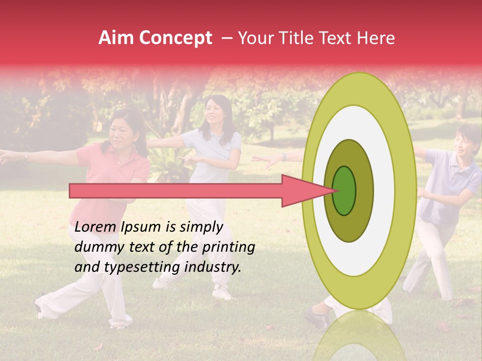 A Group Of Asian Ladies Exercising In The Park PowerPoint Template
