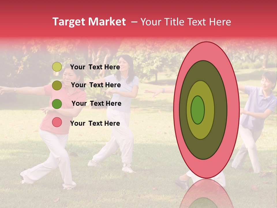 A Group Of Asian Ladies Exercising In The Park PowerPoint Template