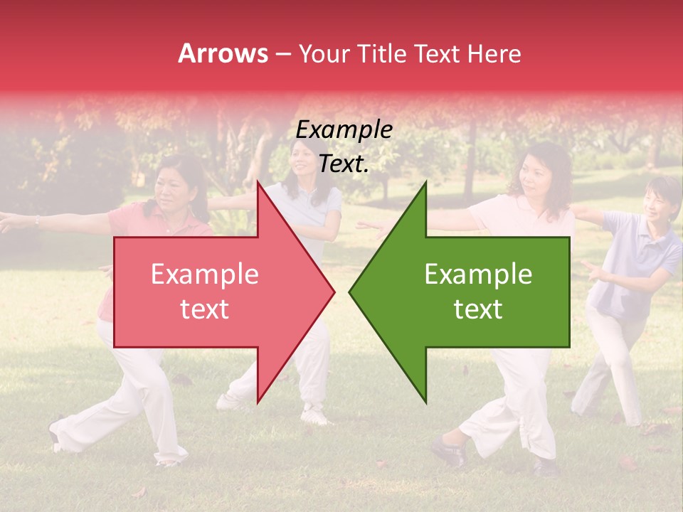 A Group Of Asian Ladies Exercising In The Park PowerPoint Template