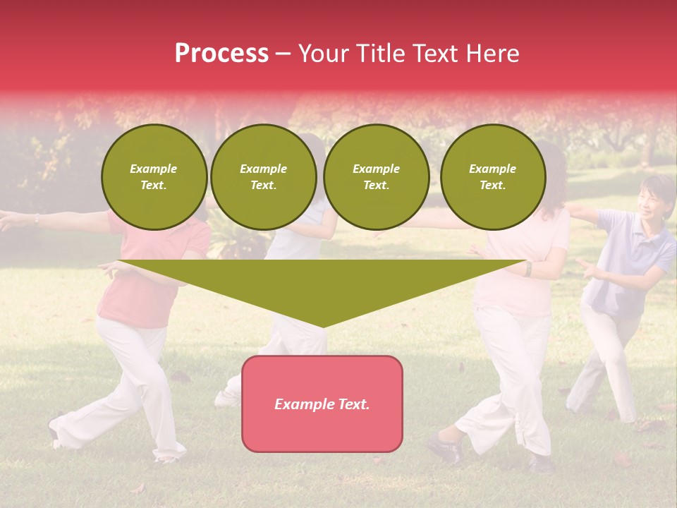 A Group Of Asian Ladies Exercising In The Park PowerPoint Template