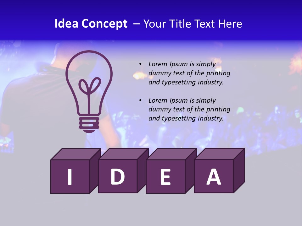 A Dj Performing In Front Of A Crowd Of People PowerPoint Template