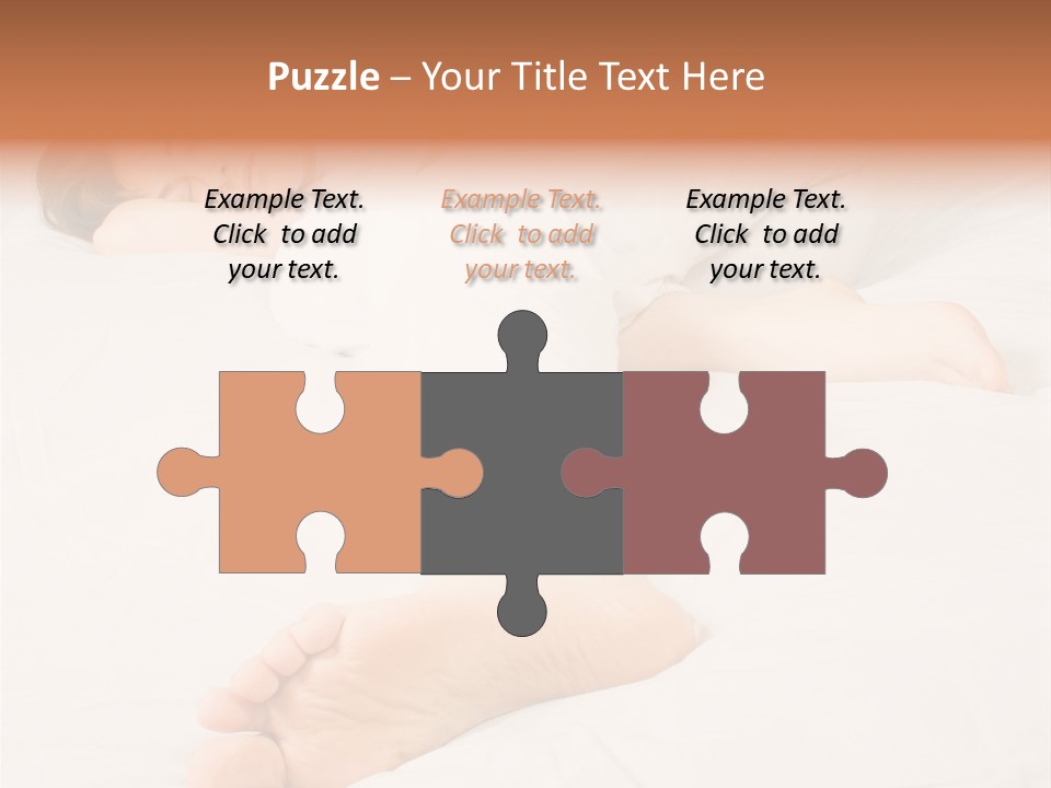 Beautiful Girl Sleeping On A White Bed PowerPoint Template