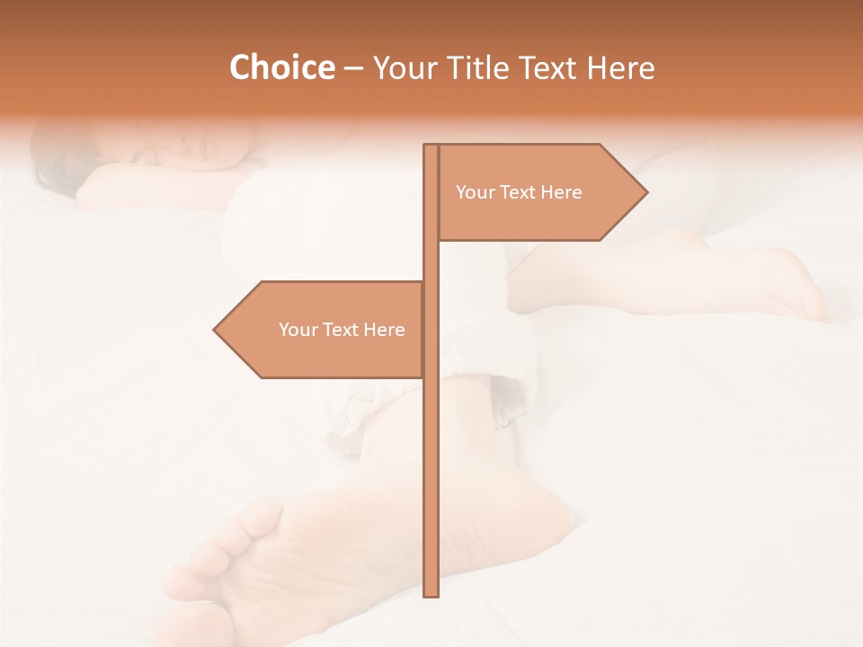 Beautiful Girl Sleeping On A White Bed PowerPoint Template