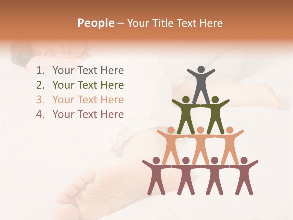 Beautiful Girl Sleeping On A White Bed PowerPoint Template