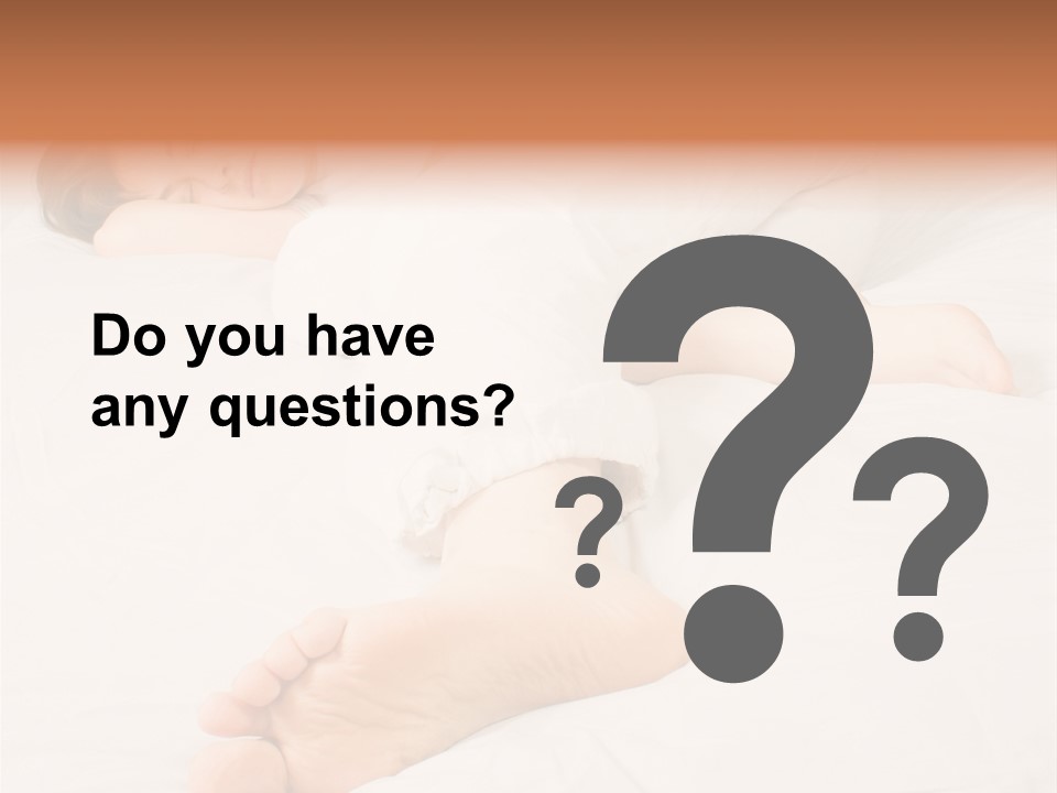 Beautiful Girl Sleeping On A White Bed PowerPoint Template