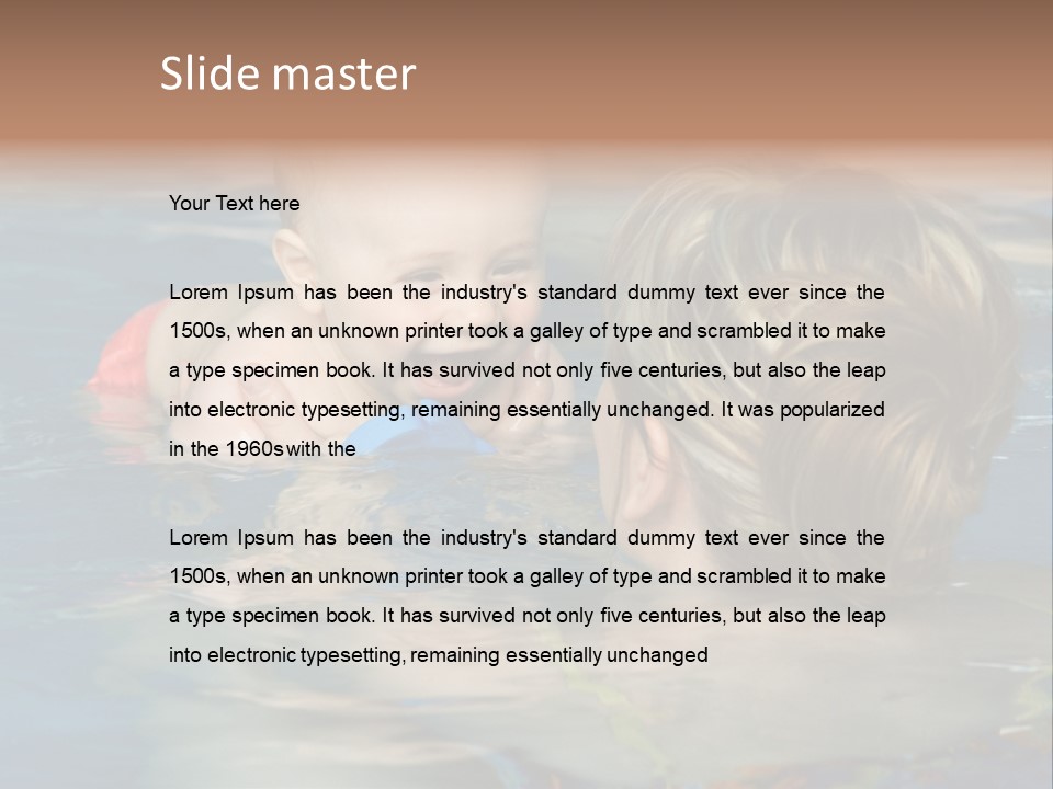 A Happy Baby Enjoying First Swim With Mother. PowerPoint Template