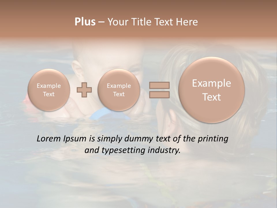 A Happy Baby Enjoying First Swim With Mother. PowerPoint Template