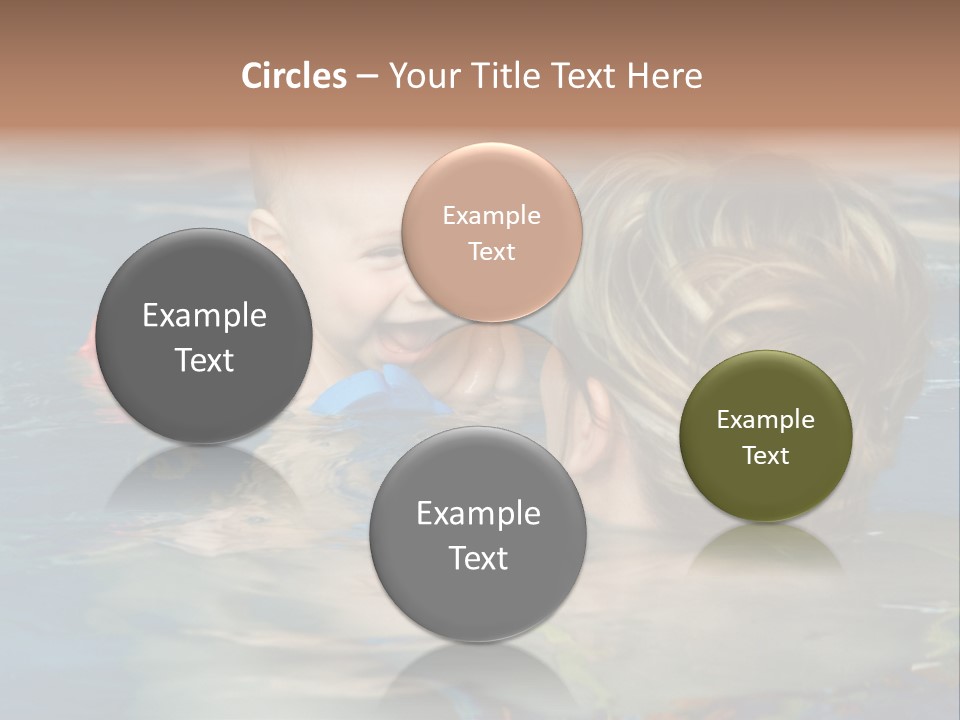 A Happy Baby Enjoying First Swim With Mother. PowerPoint Template