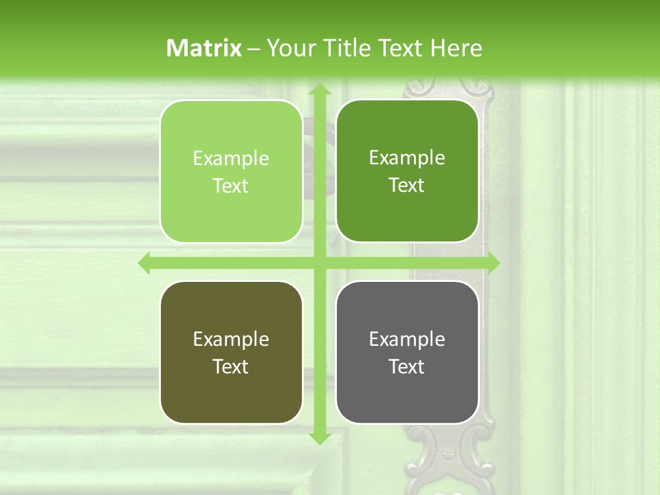 Light Green Door With Metal Handle PowerPoint Template
