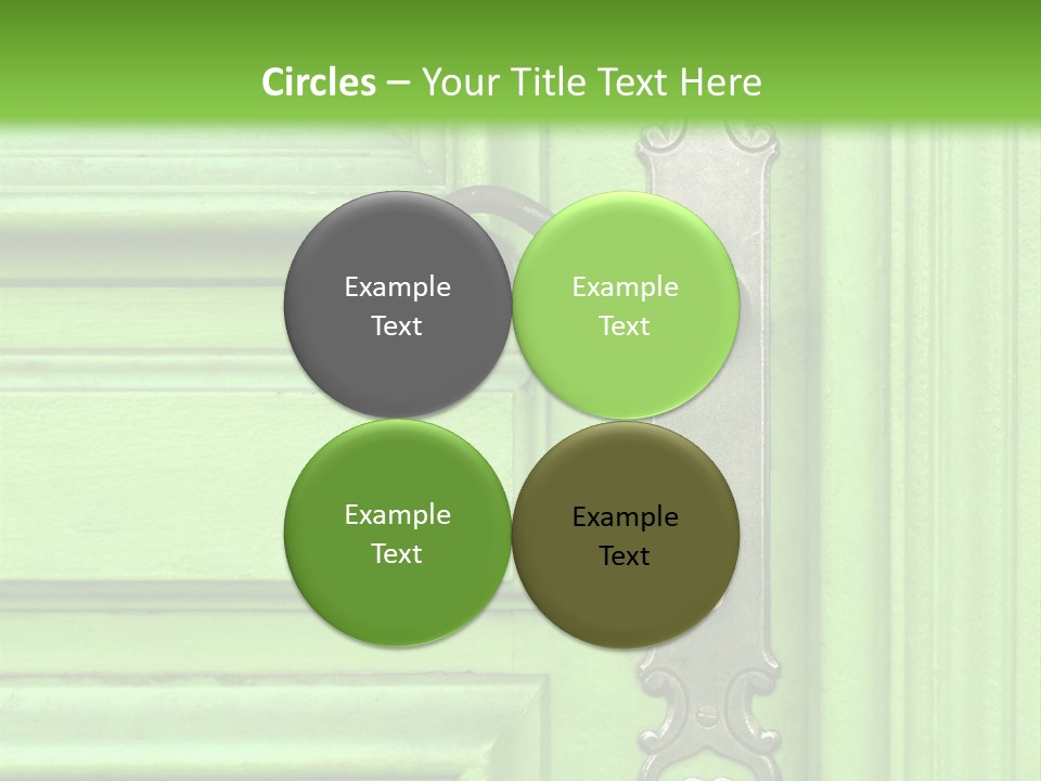 Light Green Door With Metal Handle PowerPoint Template