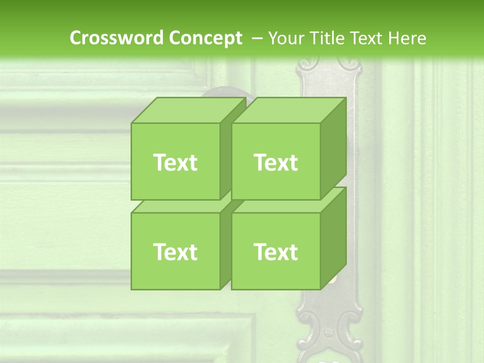 Light Green Door With Metal Handle PowerPoint Template