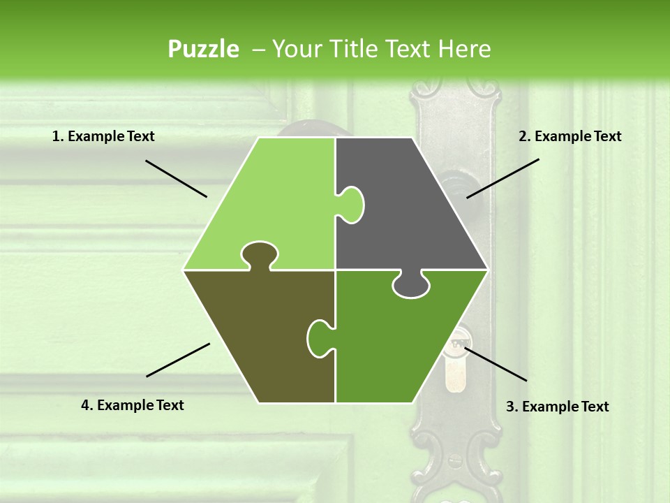 Light Green Door With Metal Handle PowerPoint Template