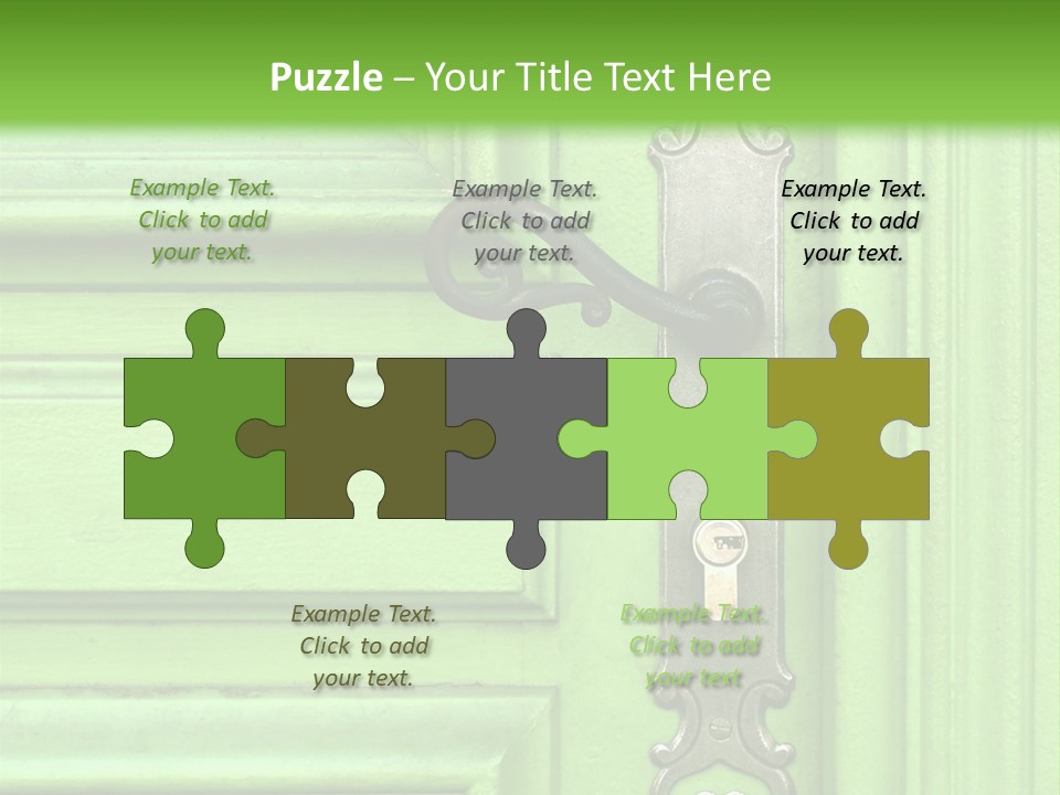 Light Green Door With Metal Handle PowerPoint Template