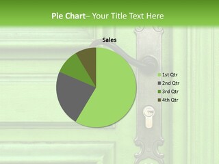 Light Green Door With Metal Handle PowerPoint Template