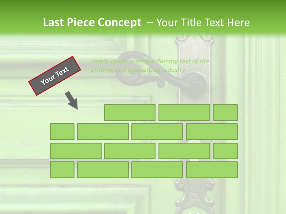 Light Green Door With Metal Handle PowerPoint Template