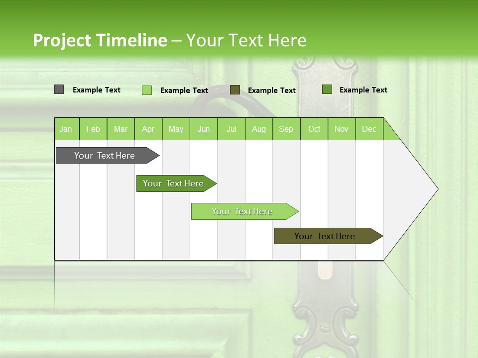 Light Green Door With Metal Handle PowerPoint Template