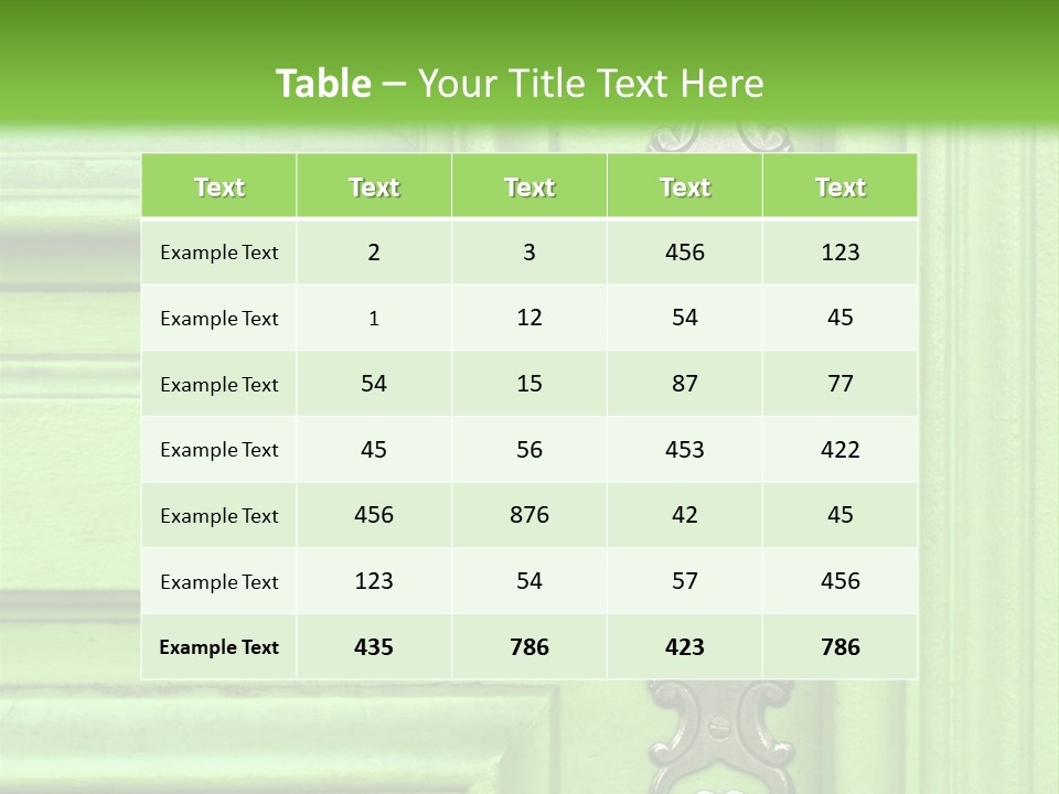 Light Green Door With Metal Handle PowerPoint Template