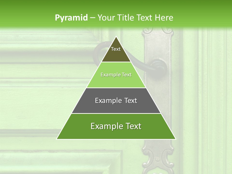 Light Green Door With Metal Handle PowerPoint Template