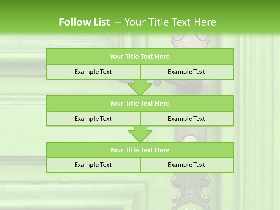 Light Green Door With Metal Handle PowerPoint Template