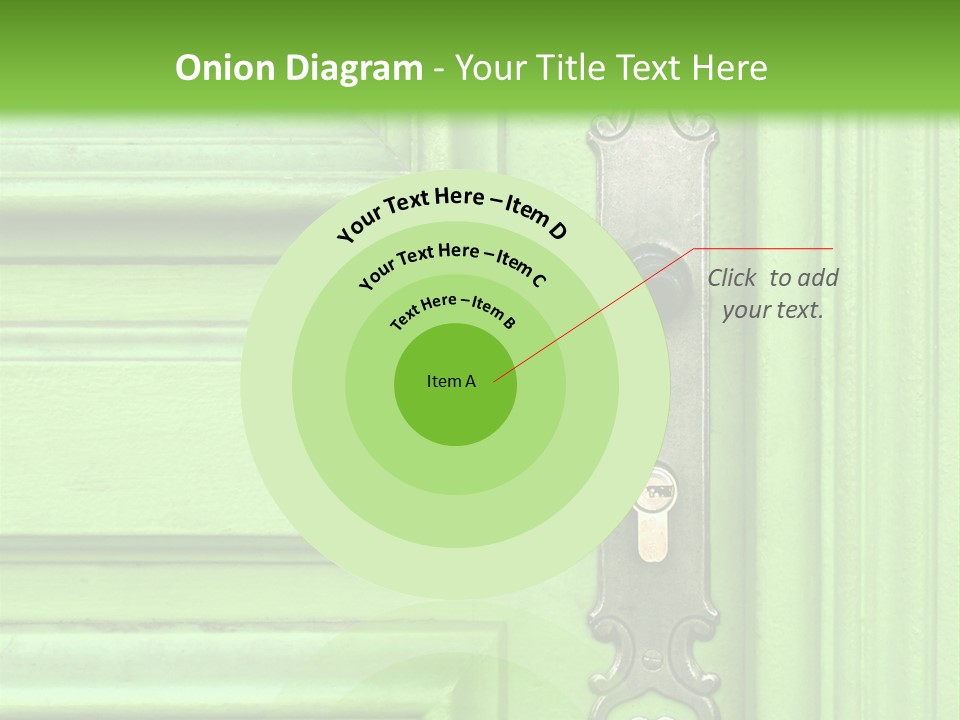 Light Green Door With Metal Handle PowerPoint Template