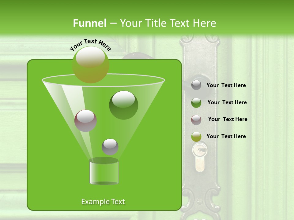 Light Green Door With Metal Handle PowerPoint Template