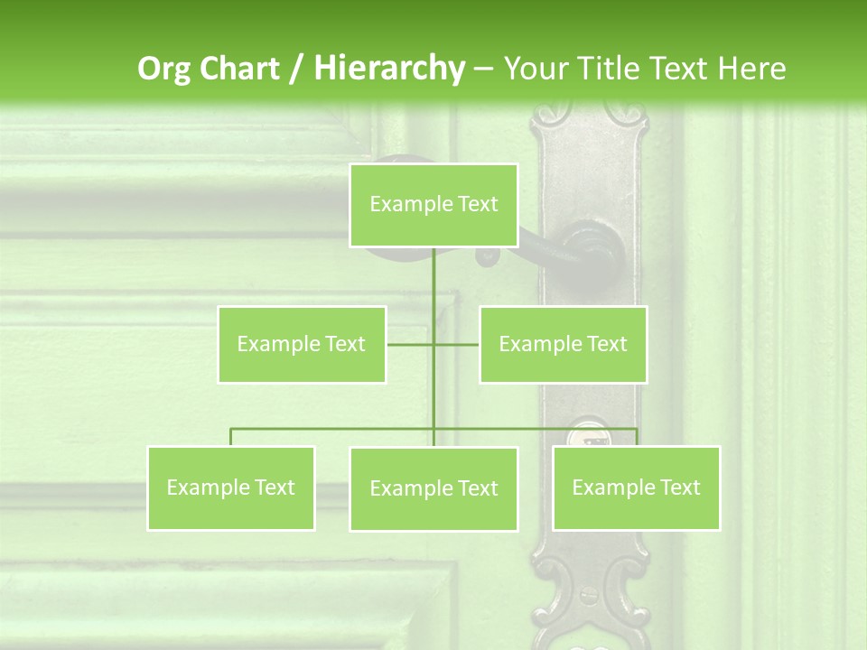 Light Green Door With Metal Handle PowerPoint Template