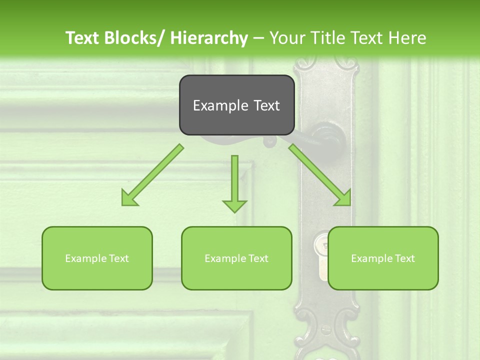 Light Green Door With Metal Handle PowerPoint Template