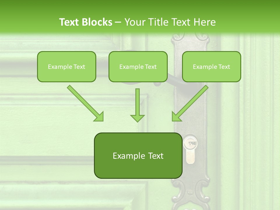 Light Green Door With Metal Handle PowerPoint Template