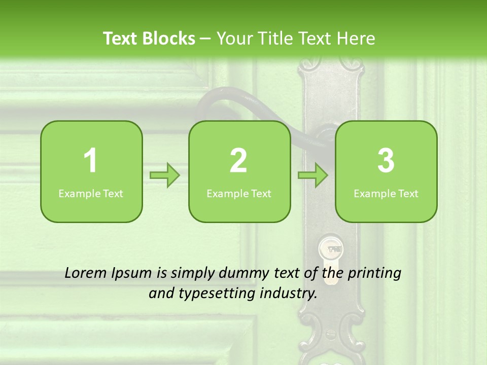 Light Green Door With Metal Handle PowerPoint Template