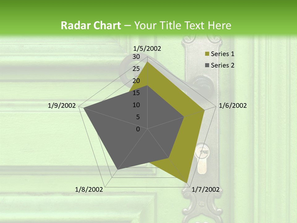 Light Green Door With Metal Handle PowerPoint Template