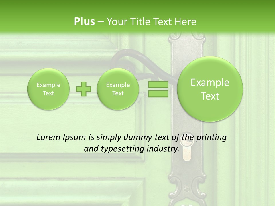 Light Green Door With Metal Handle PowerPoint Template