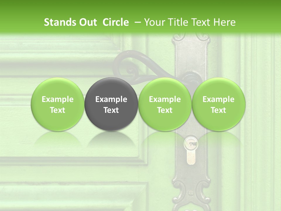 Light Green Door With Metal Handle PowerPoint Template