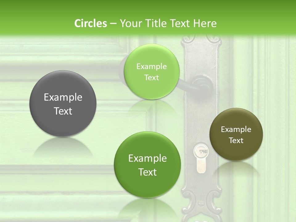 Light Green Door With Metal Handle PowerPoint Template