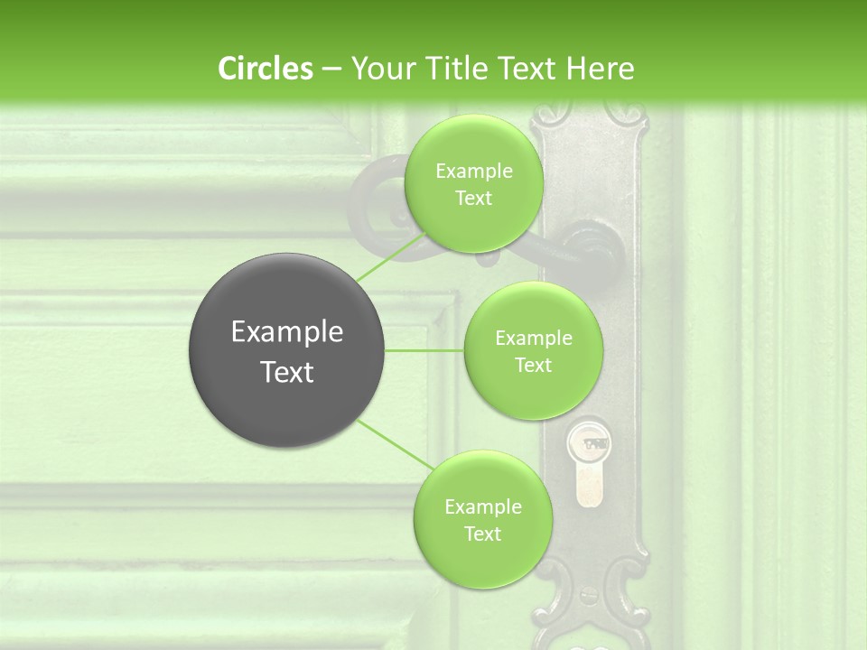 Light Green Door With Metal Handle PowerPoint Template
