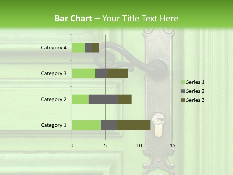 Light Green Door With Metal Handle PowerPoint Template
