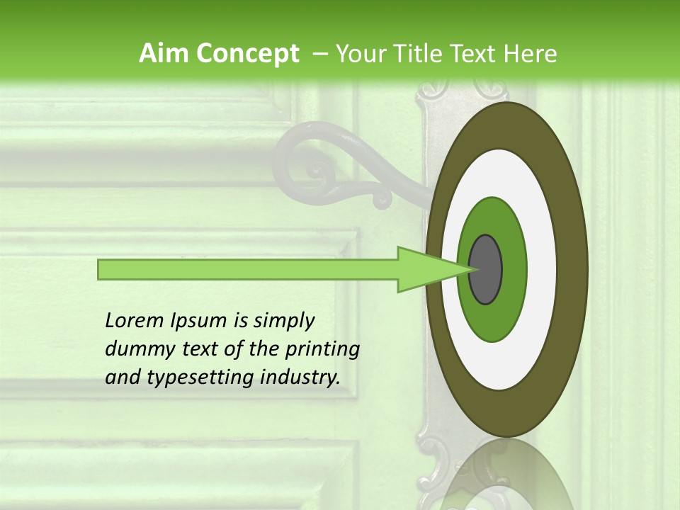 Light Green Door With Metal Handle PowerPoint Template