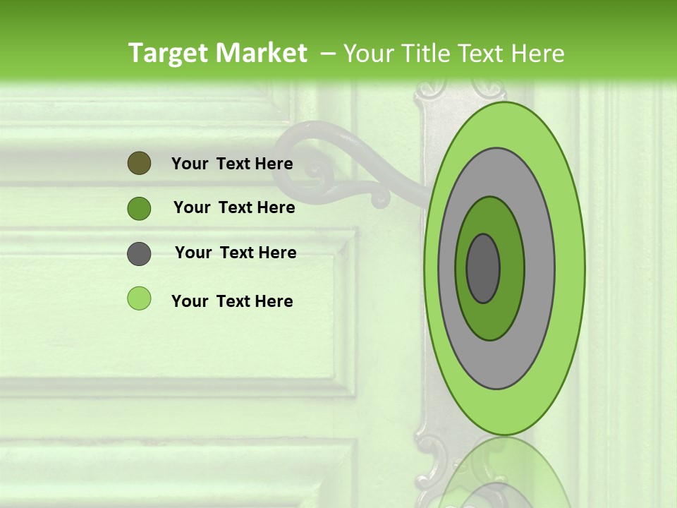 Light Green Door With Metal Handle PowerPoint Template