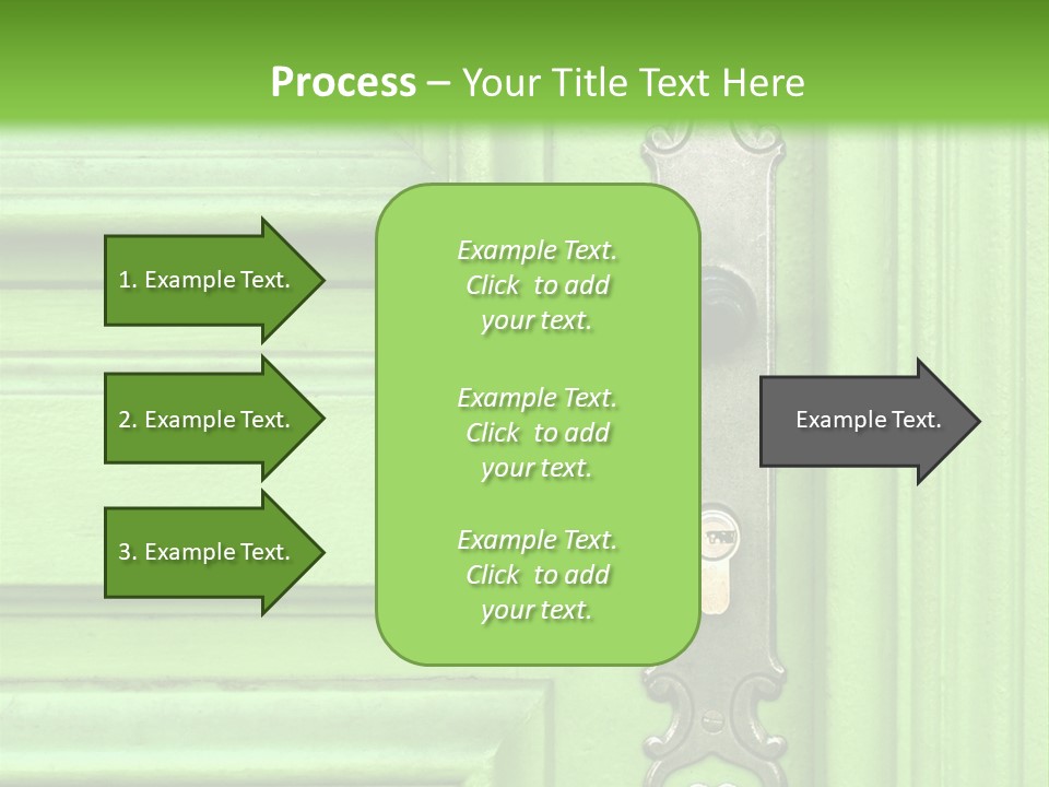 Light Green Door With Metal Handle PowerPoint Template