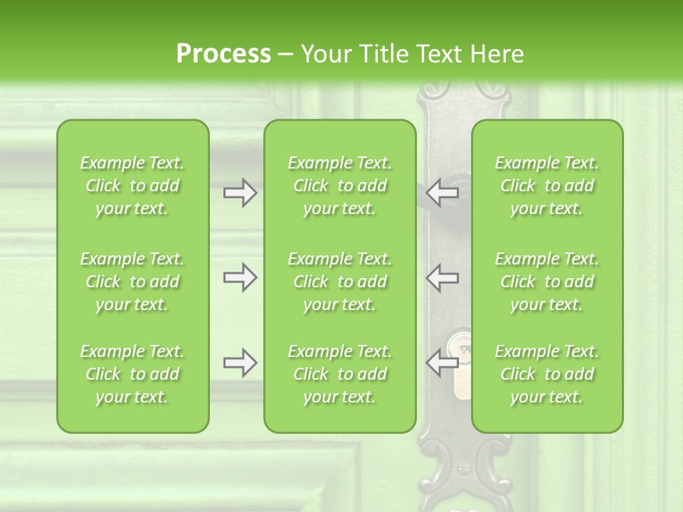 Light Green Door With Metal Handle PowerPoint Template