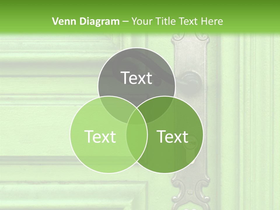 Light Green Door With Metal Handle PowerPoint Template
